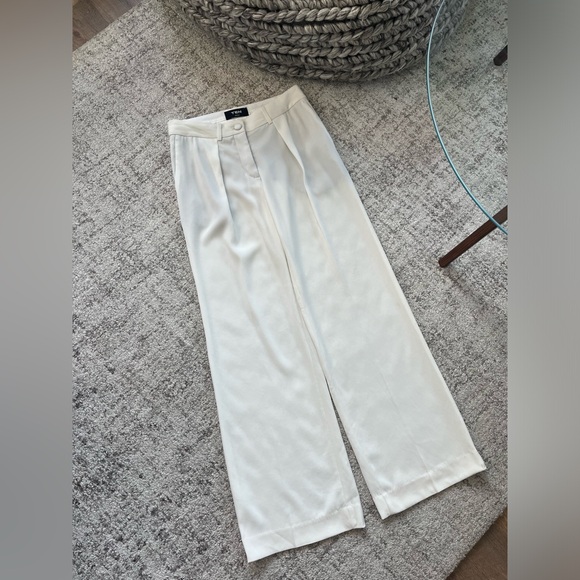 Aritzia Ten Dame Light Birch Low Rise Wide Leg Formal Evening Business Pant Sz2 - Picture 11 of 16